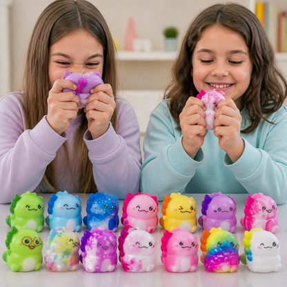 Set da 24 Giocattoli Antistress Squishy Morbidi a Forma di Axolotl