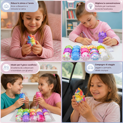 Set da 24 Giocattoli Antistress Squishy Morbidi a Forma di Axolotl