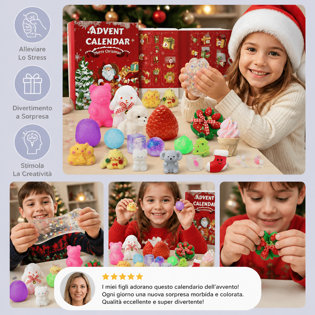 Calendario dell’Avvento Premium di 24 Giorni con Giochi Squishy