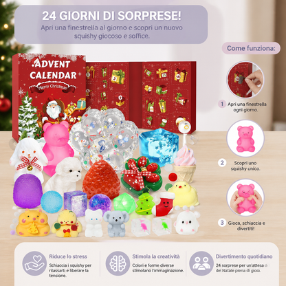 Calendario dell’Avvento Premium di 24 Giorni con Giochi Squishy