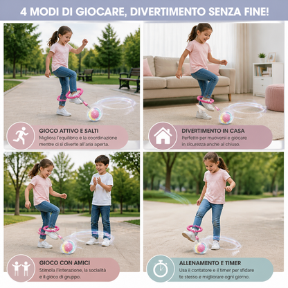 Palla Saltellante LED 3 in 1 con Contatore dei Salti e Timer per Bambini