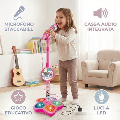 Set karaoke per bambini con microfono e supporto – Gioco educativo musicale