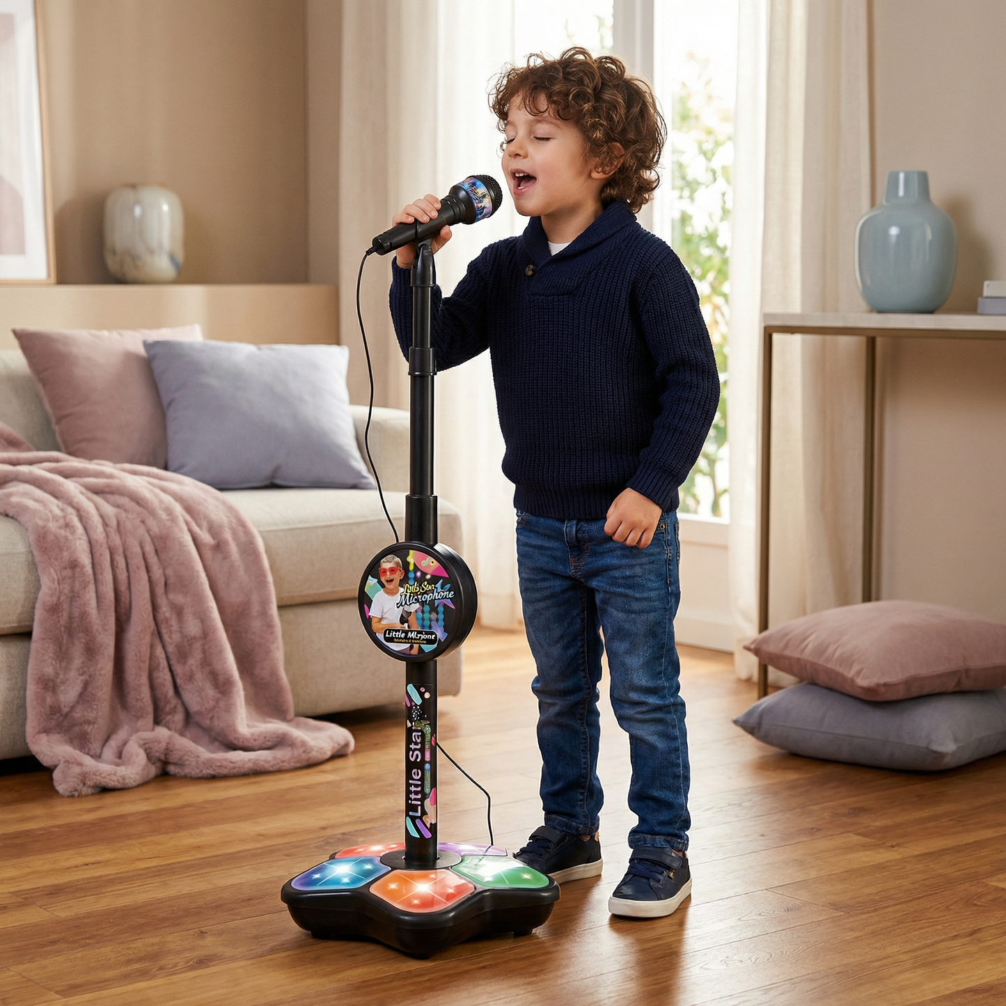 Set karaoke per bambini con microfono e supporto – Gioco educativo musicale