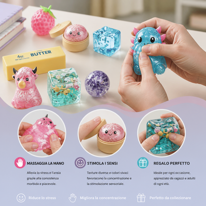 Set Premium di Fidget Toys Squishy – 8 Giocattoli Sensoriali
