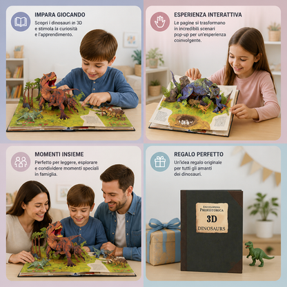 Enciclopedia Interattiva dei Dinosauri Pop-Up 3D