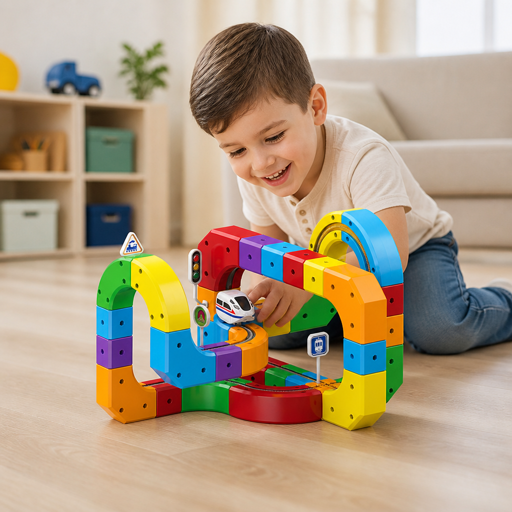 Magic Track Cubo Ferroviario Per Bambini