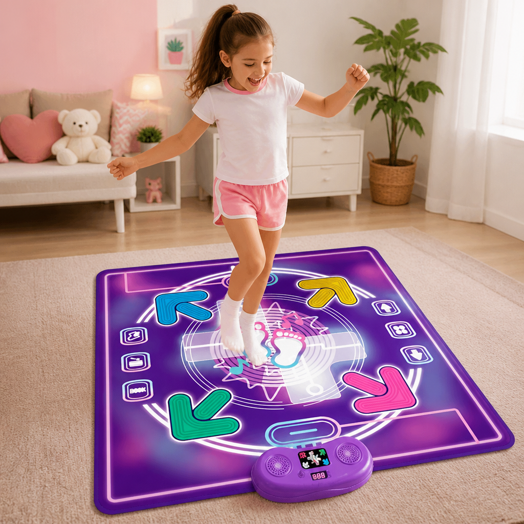 Tappeto da ballo musicale interattivo con luci LED per bambini