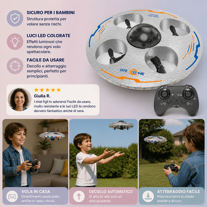Drone Disco Volante con LED e Telecomando