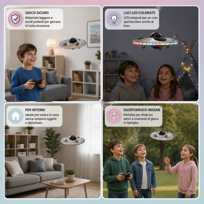Drone Disco Volante con LED e Telecomando