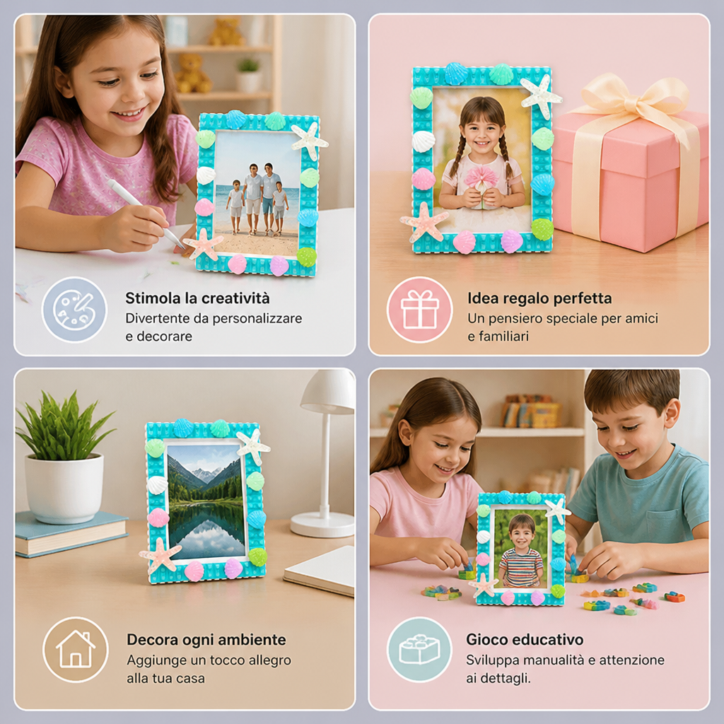 Kit Fai-da-Te per Cornice Fotografica con Blocchi da Costruzione DIY
