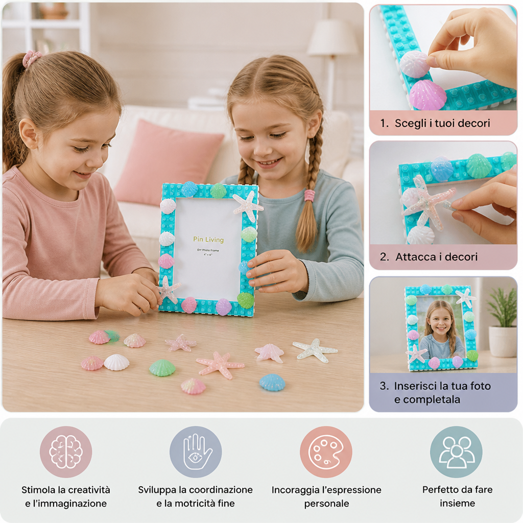 Kit Fai-da-Te per Cornice Fotografica con Blocchi da Costruzione DIY