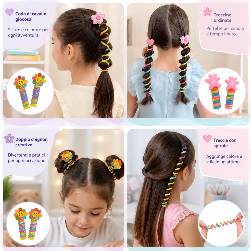 Set Di Elastici A Spirale Carini Per Bambini