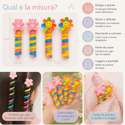 Set Di Elastici A Spirale Carini Per Bambini