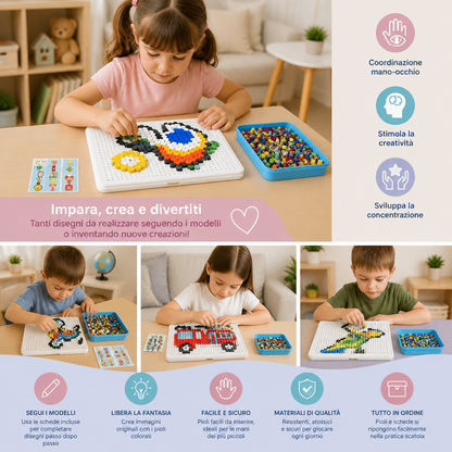 Tavola Mosaico Montessori con Pioli per l’Apprendimento