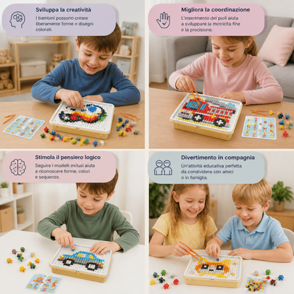 Tavola Mosaico Montessori con Pioli per l’Apprendimento
