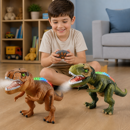 T-Rex Telecomandato Camminante – Dinosauro RC con Nebulizzazione, Luci e Suoni