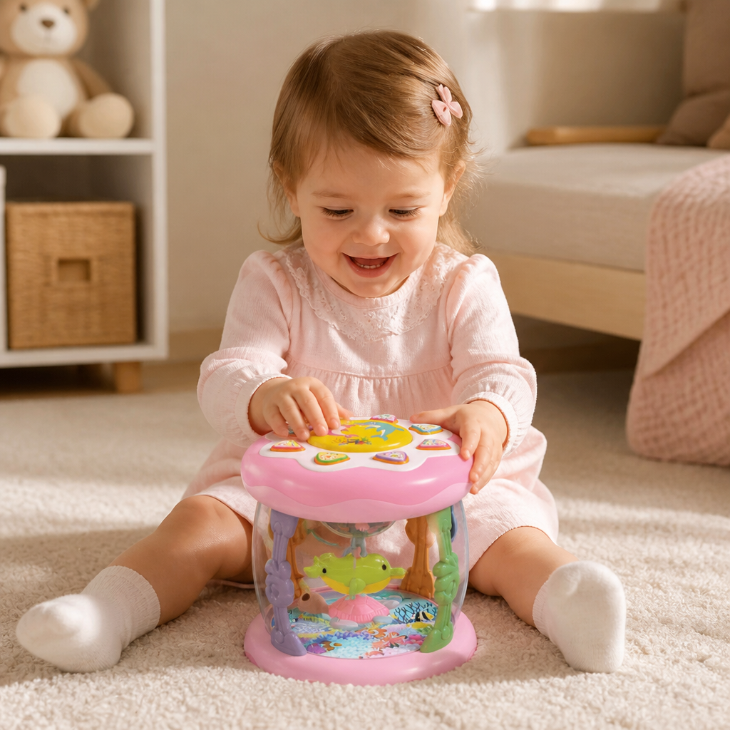 Giocattolo Musicale Interattivo con Luci – Gioco Sensoriale Montessori e Ninna Nanna Rilassante