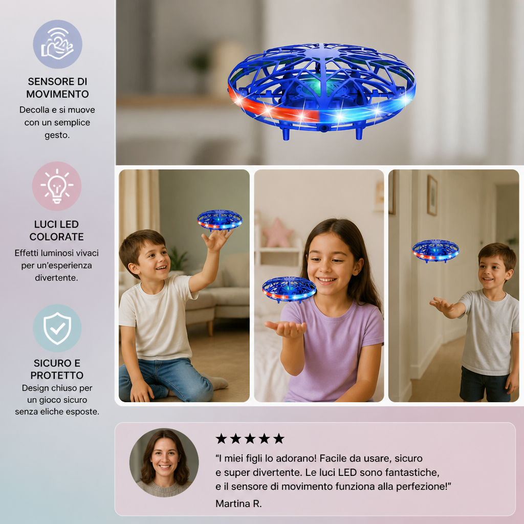 Drone UFO LED con Sensore di Movimento