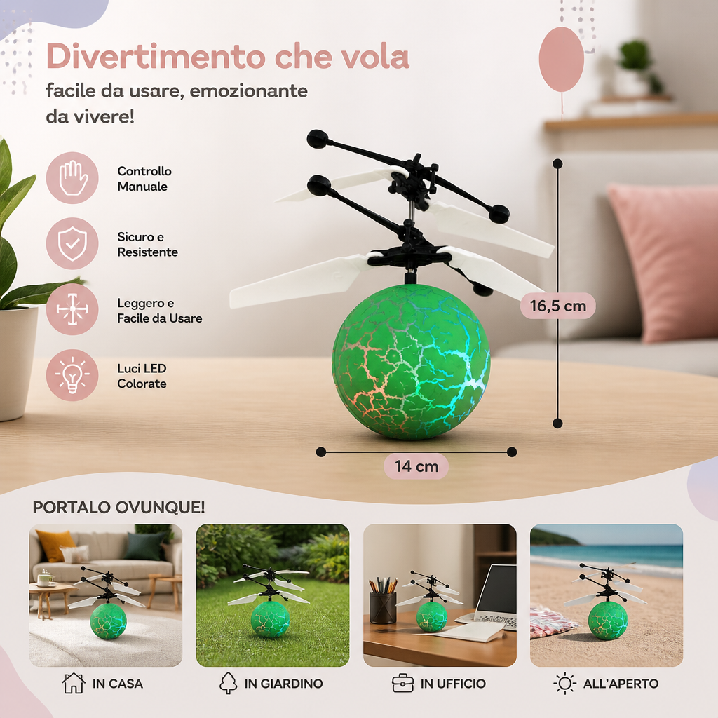 Palla Volante LED Con Controllo Manuale Per Bambini