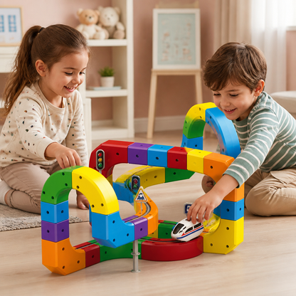 Magic Track Cubo Ferroviario Per Bambini