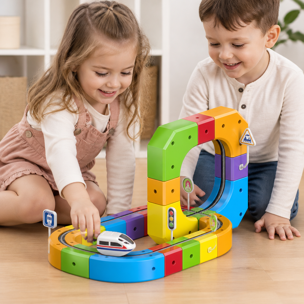 Magic Track Cubo Ferroviario Per Bambini