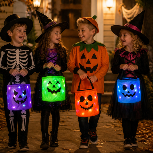 Secchiello LED per Dolcetti di Halloween per il Dolcetto o Scherzetto – Borsa Luminosa Riutilizzabile
