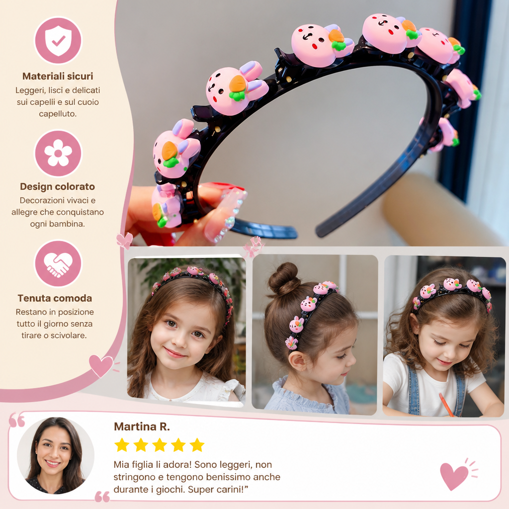 Carini Fermagli E Cerchietti Per Capelli Per Bambine Con Decorazioni A Forma Di Fiore, Fragola E Arcobaleno
