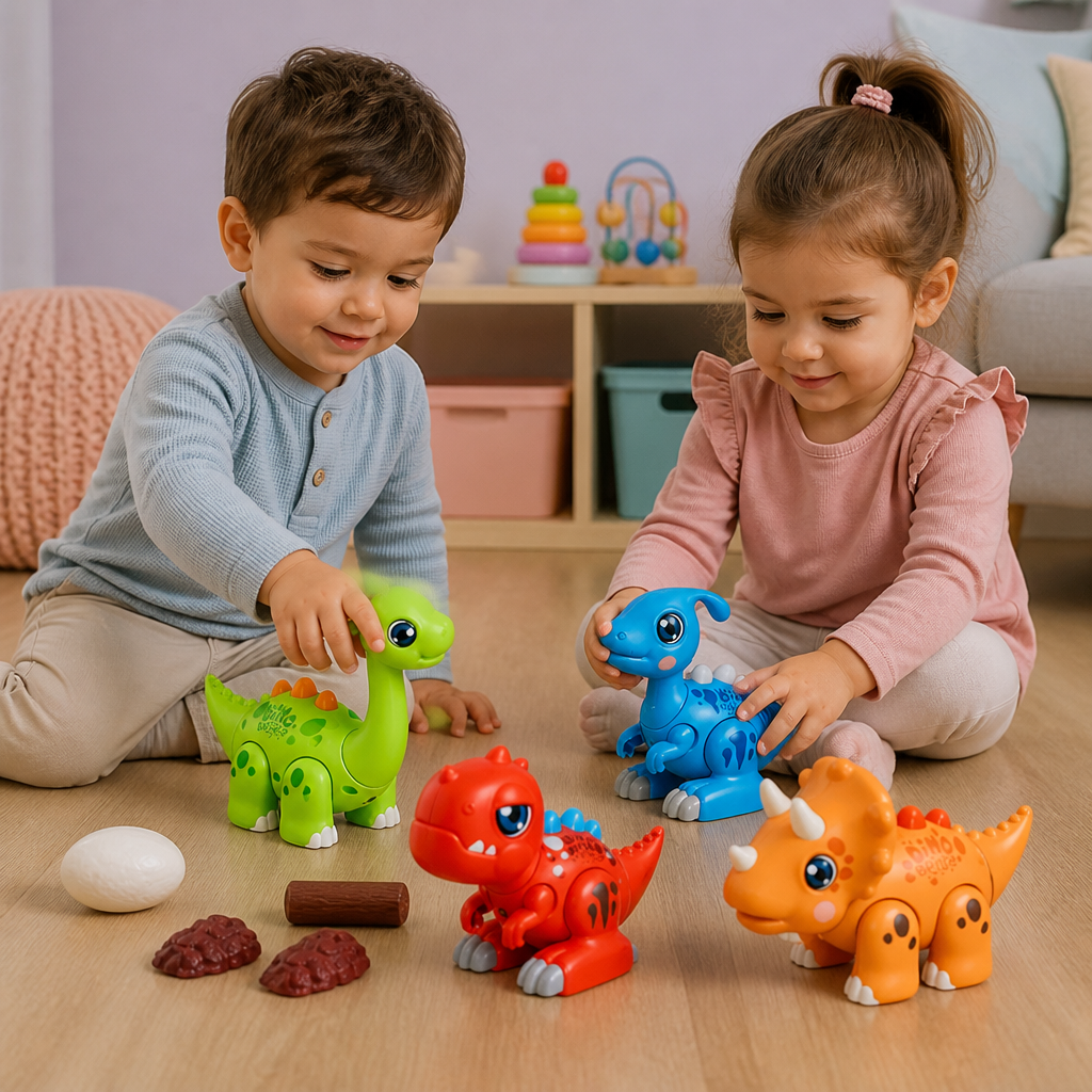 Giocattolo STEM Educativo a Tema Dinosauri di Facile Montaggio con Luci e Suoni