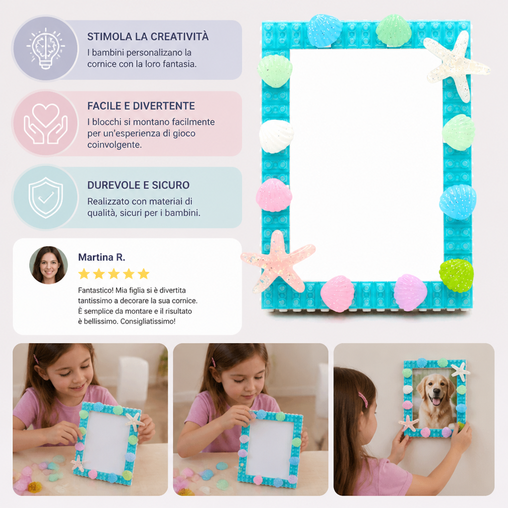 Kit Fai-da-Te per Cornice Fotografica con Blocchi da Costruzione DIY