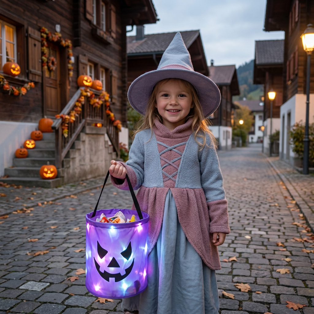 Secchiello LED per Dolcetti di Halloween per il Dolcetto o Scherzetto – Borsa Luminosa Riutilizzabile