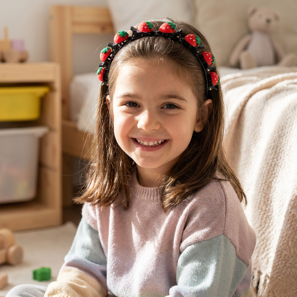 Carini Fermagli E Cerchietti Per Capelli Per Bambine Con Decorazioni A Forma Di Fiore, Fragola E Arcobaleno