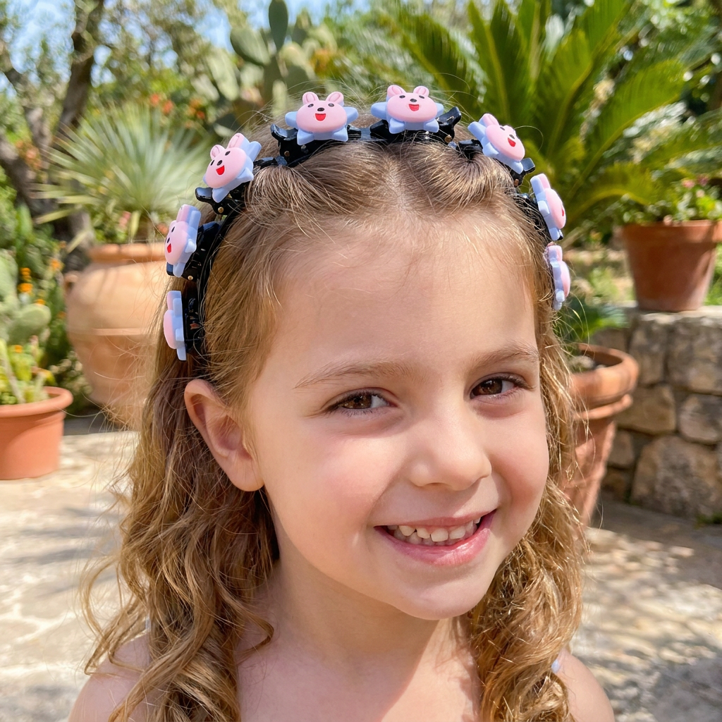 Carini Fermagli E Cerchietti Per Capelli Per Bambine Con Decorazioni A Forma Di Fiore, Fragola E Arcobaleno