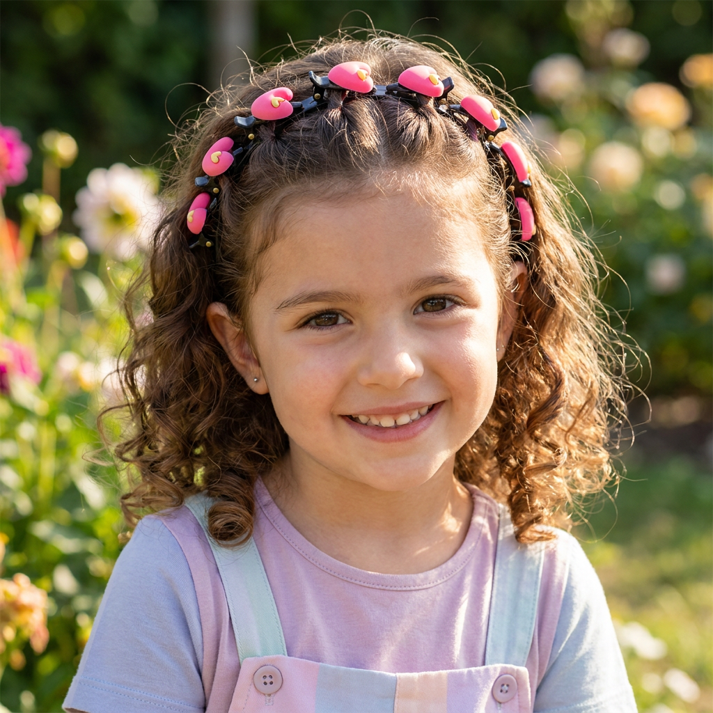 Carini Fermagli E Cerchietti Per Capelli Per Bambine Con Decorazioni A Forma Di Fiore, Fragola E Arcobaleno
