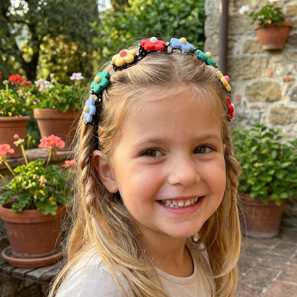 Carini Fermagli E Cerchietti Per Capelli Per Bambine Con Decorazioni A Forma Di Fiore, Fragola E Arcobaleno