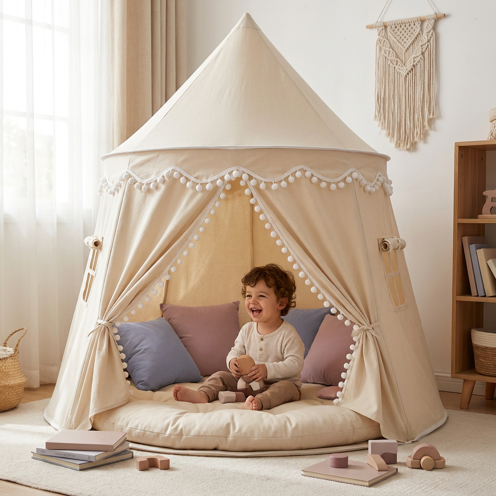 Tenda da gioco accogliente per bambini – Un incantevole rifugio per leggere e giocare