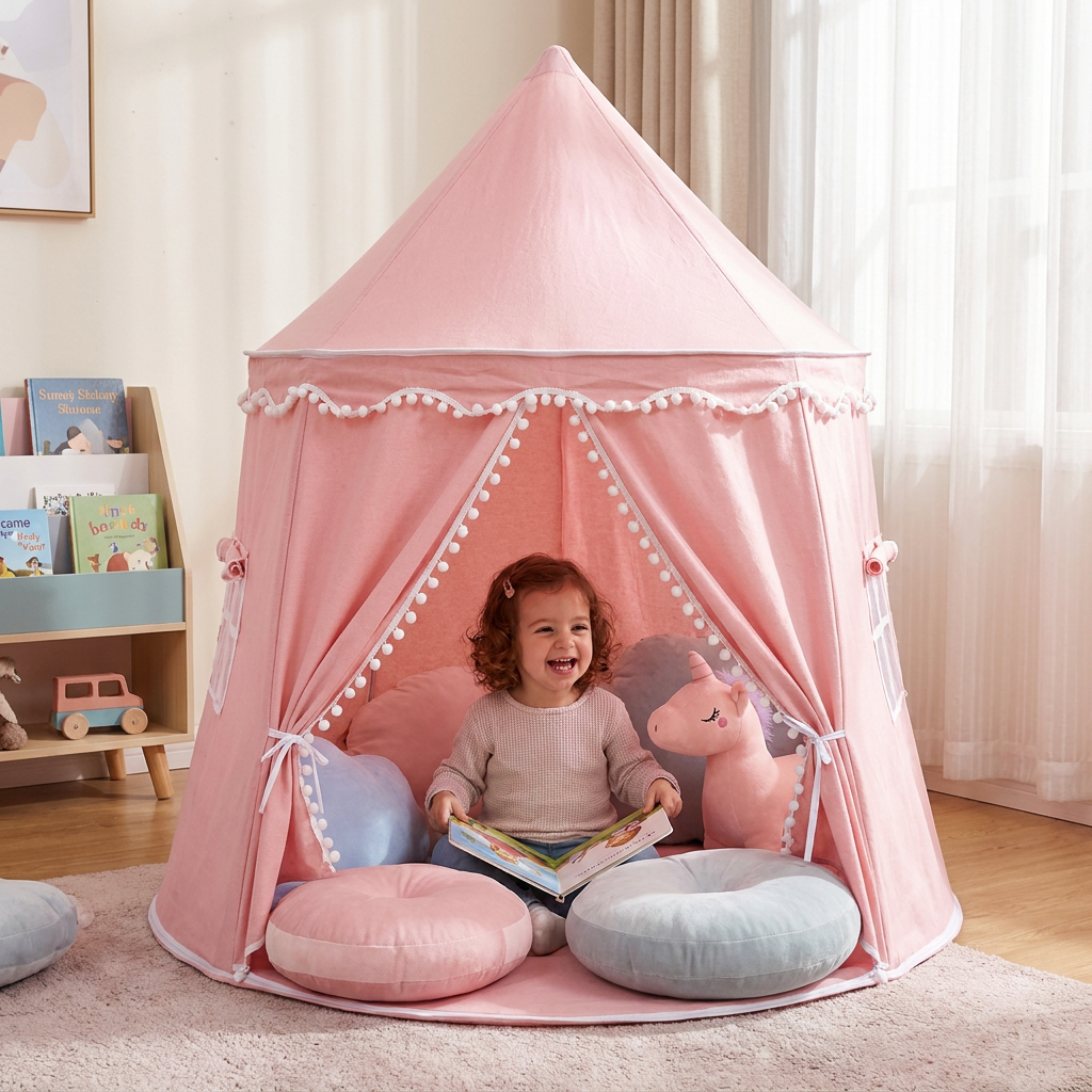 Tenda da gioco accogliente per bambini – Un incantevole rifugio per leggere e giocare