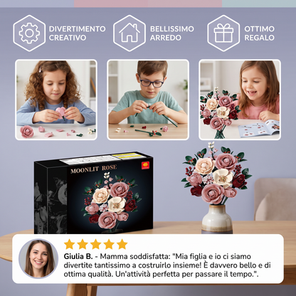 Set di costruzioni a forma di bouquet di fiori