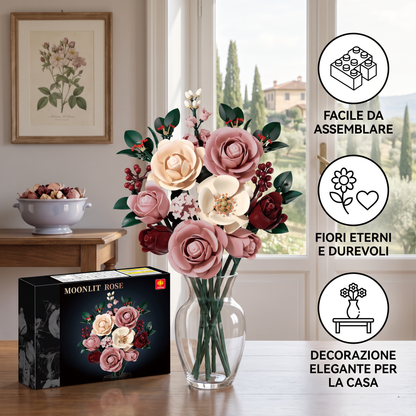 Set di costruzioni a forma di bouquet di fiori