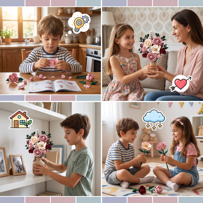 Set di costruzioni a forma di bouquet di fiori