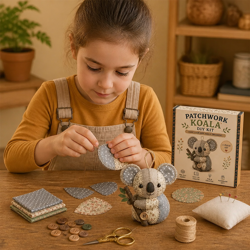 Kit da Cucito Animali DIY – Set per Ornamenti in Tessuto Fatti a Mano