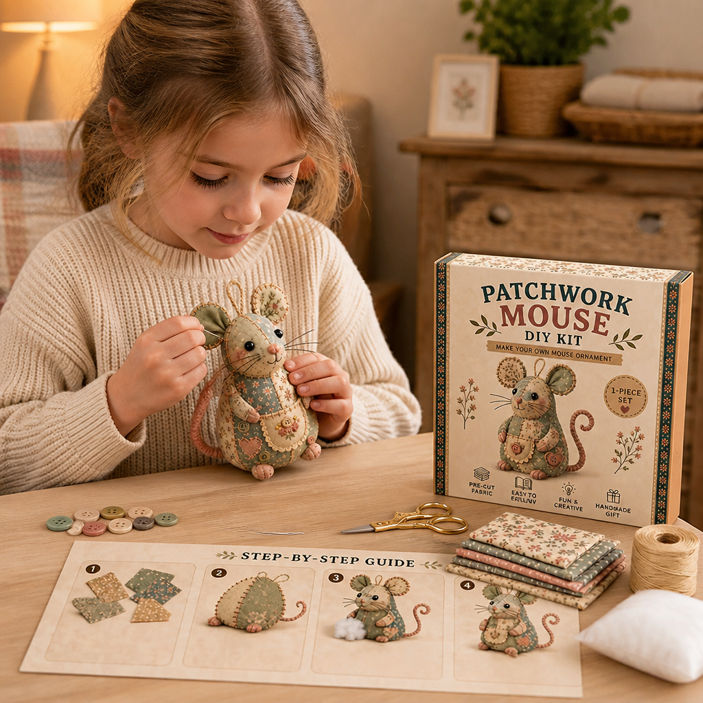 Kit da Cucito Animali DIY – Set per Ornamenti in Tessuto Fatti a Mano