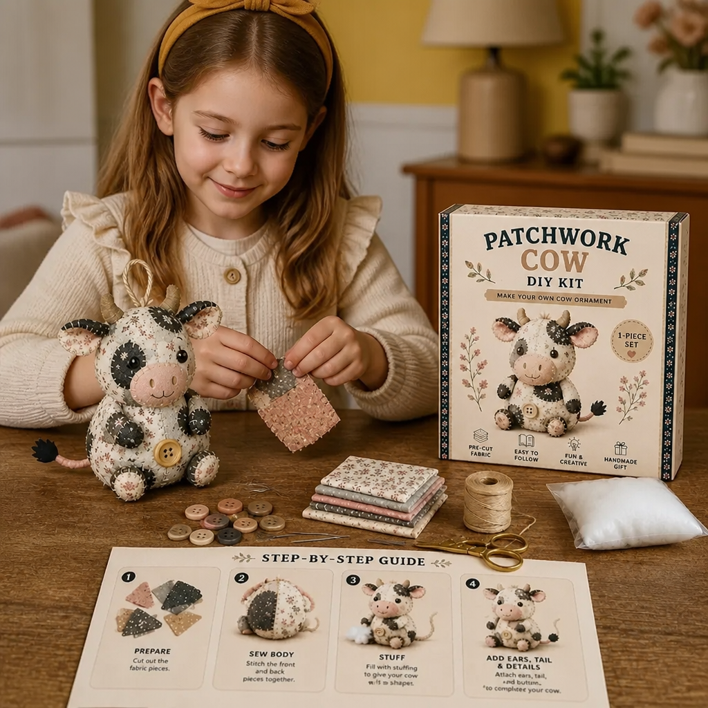 Kit da Cucito Animali DIY – Set per Ornamenti in Tessuto Fatti a Mano