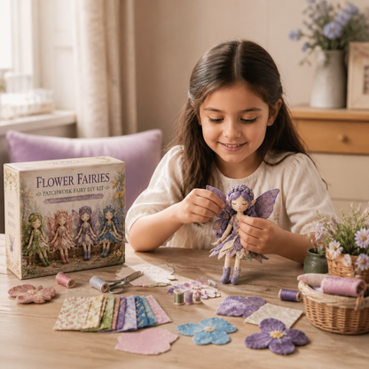 Kit da Cucito Fatina DIY per Bambini – Crea Incantevoli Bambole Fatina con Tessuto, Accessori e Istruzioni