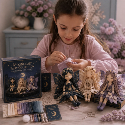 Kit da Cucito Fatina DIY per Bambini – Crea Incantevoli Bambole Fatina con Tessuto, Accessori e Istruzioni