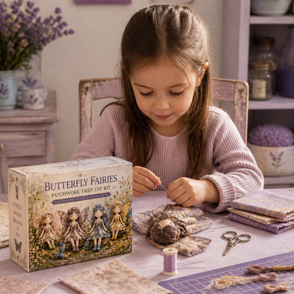 Kit da Cucito Fatina DIY per Bambini – Crea Incantevoli Bambole Fatina con Tessuto, Accessori e Istruzioni