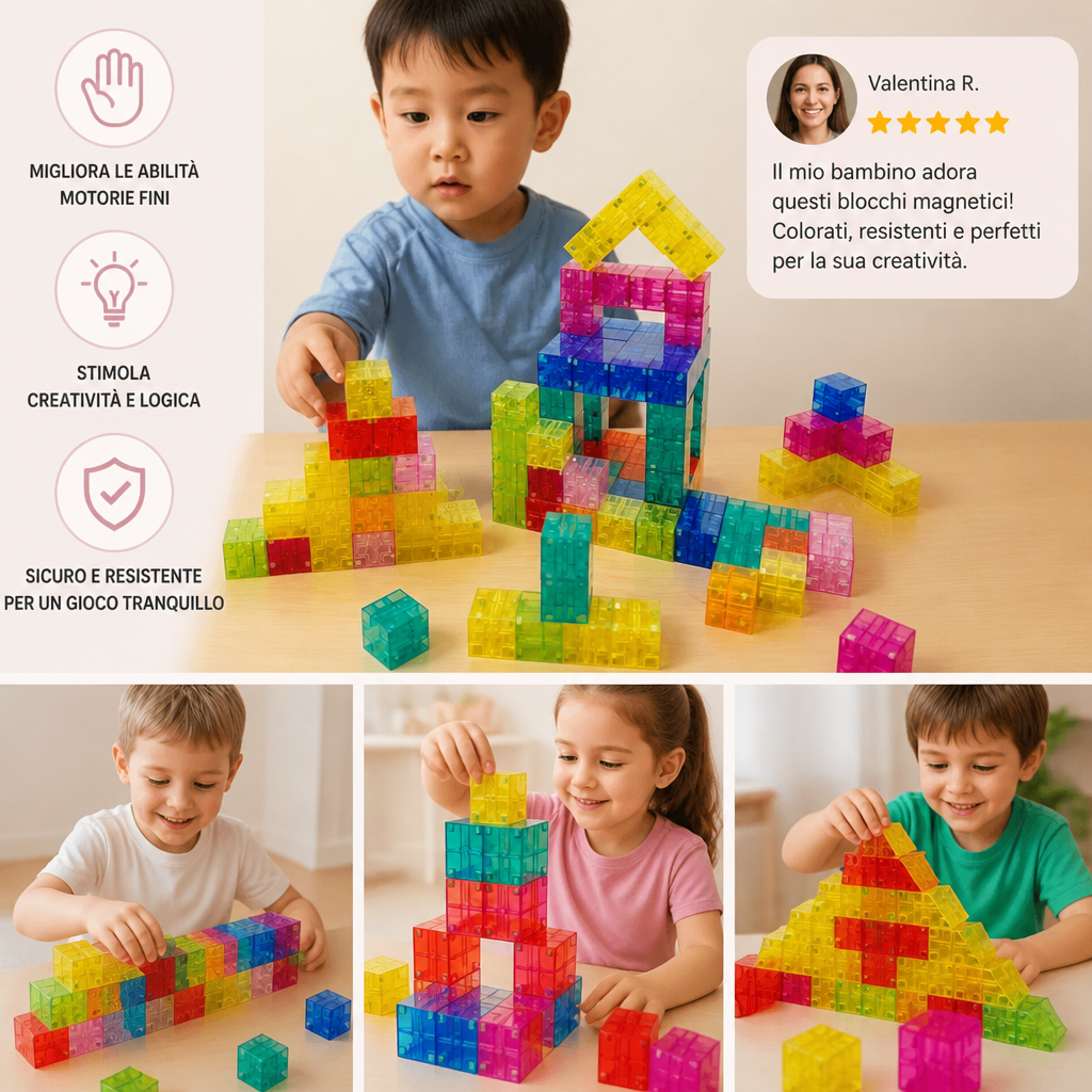 Set di Cubi Costruttivi Montessori per Bambini