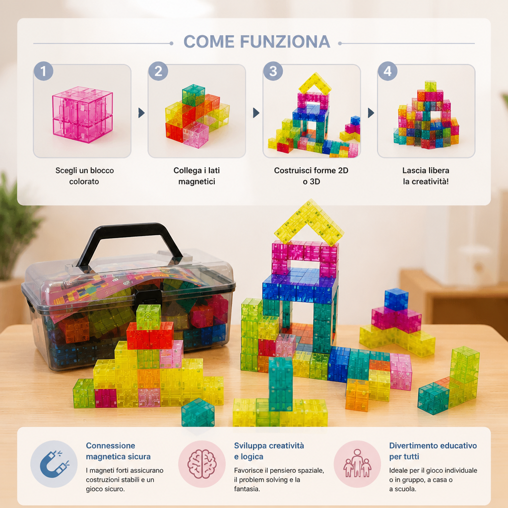 Set di Cubi Costruttivi Montessori per Bambini