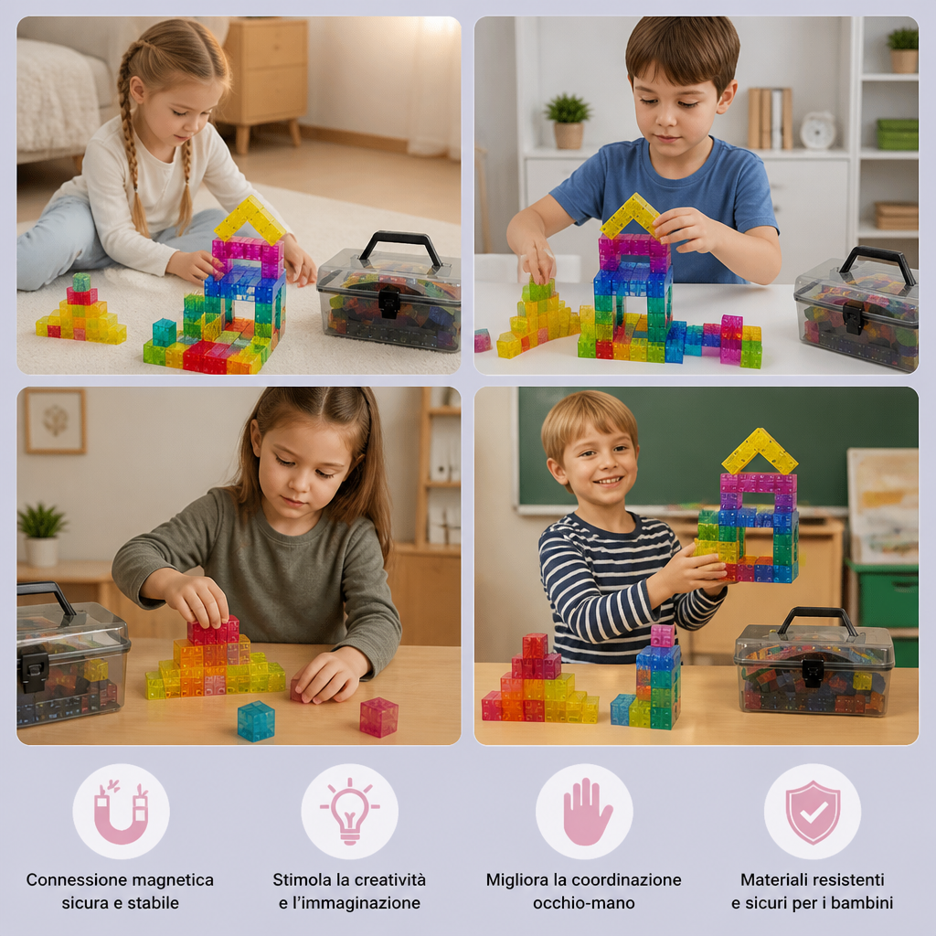 Set di Cubi Costruttivi Montessori per Bambini