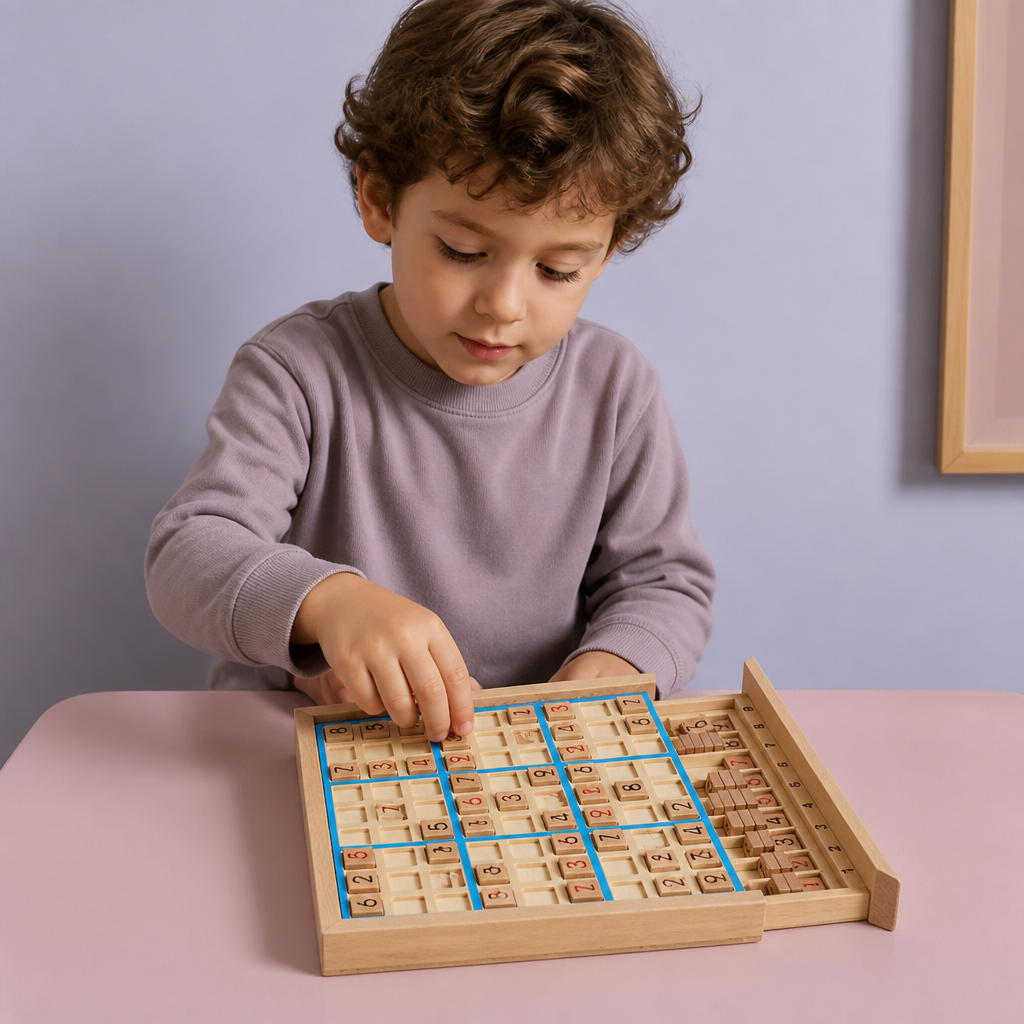 Tavola Sudoku in Legno – Gioco Educativo di Logica e Matematica