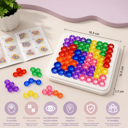 Tavola Puzzle con Perline Arcobaleno – Gioco di Logica e Problem Solving